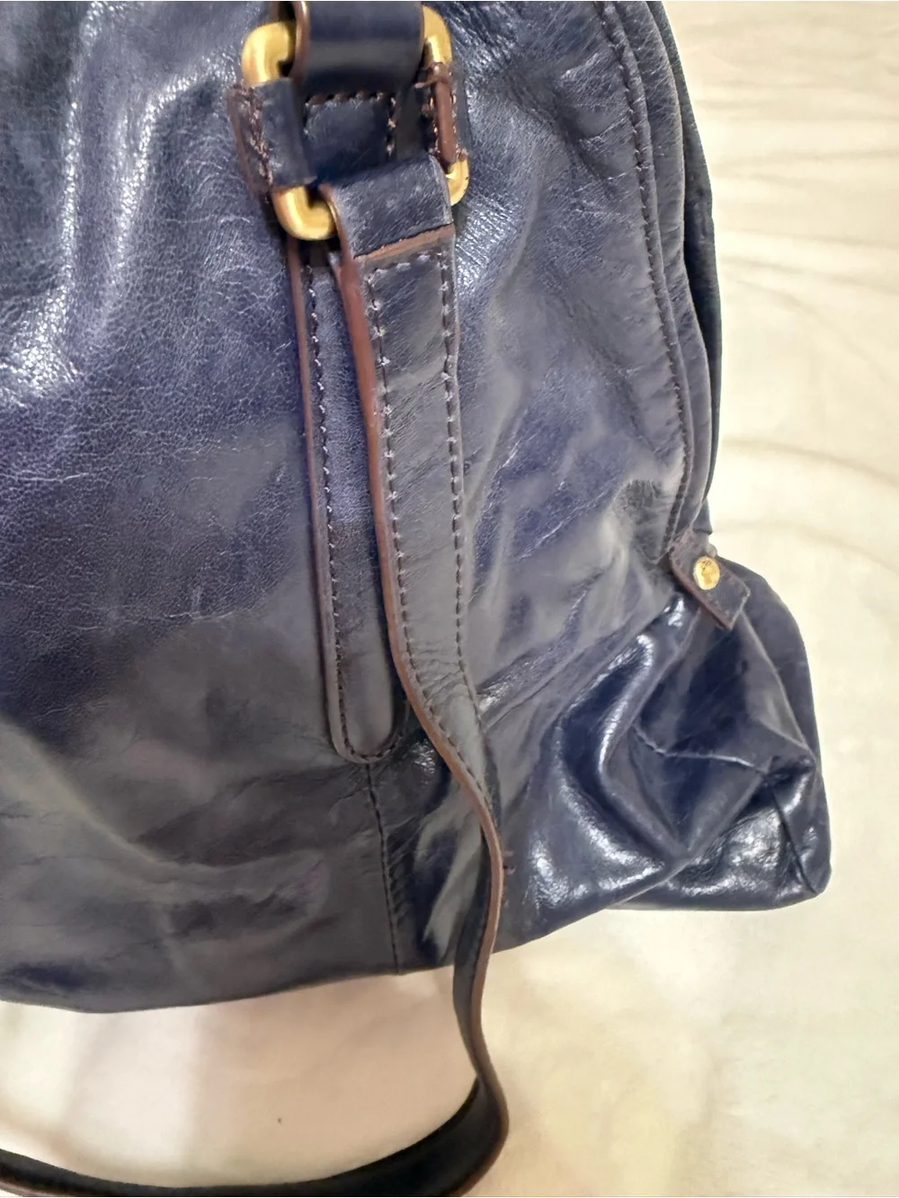 HOBO Delaney Leather Shoulder bag in Dark Navy